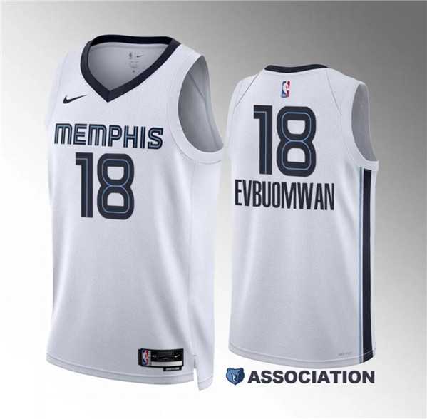 Mens Memphis Grizzlies #18 Tosan Evbuomwan White Association Edition Stitched Jersey Dzhi->->NBA Jersey